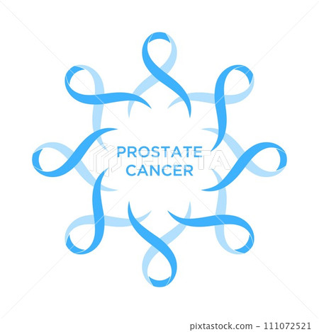 Cancer ribbon light blue color representing the support of tackling cancers. The ribbons circular as a symbol of cancer. Vector illustration EPS.8 EPS.10 111072521