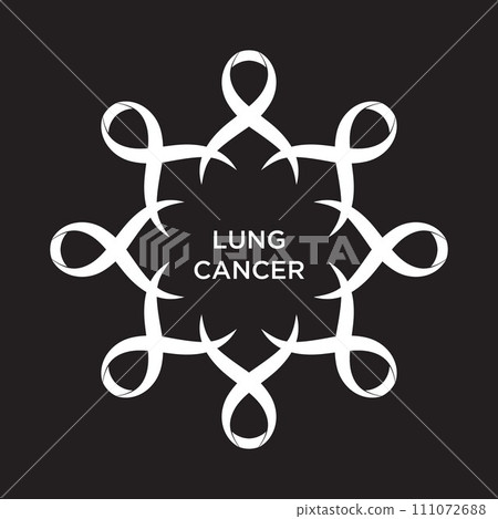 Cancer ribbon white color representing the support of tackling cancers. The ribbons circular as a symbol of cancer. Vector illustration EPS.8 EPS.10 111072688