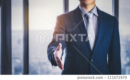 Businessman seeking handshake 111072979