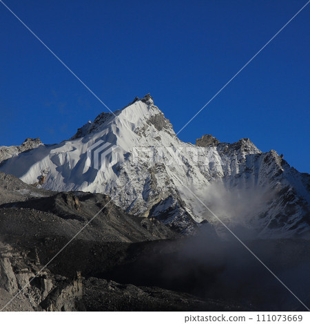 Late afternoon scene seen from Gorakshep, Nepal. 111073669