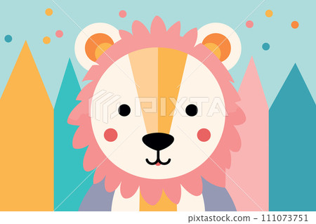 AI-generated content. cute little baby lion vector illustration 111073751