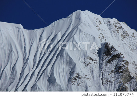 Beautiful structures on a snow covered mountain near Mount Everest, Nepal. Beautiful structures on a snow covered mountain near Mount Everest, Nepal. 111073774