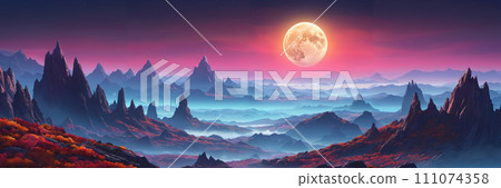 Alien planet: night sky view Alien planet: night sky view 111074358