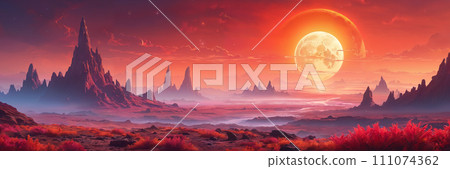 Alien planet: red sunset Alien planet: red sunset 111074362
