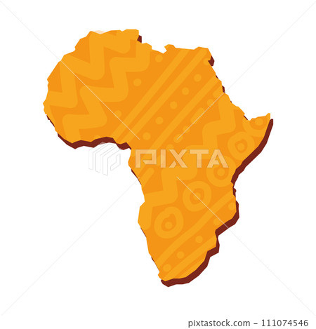 Colored map of Africa with cultural patterns Vector 111074546
