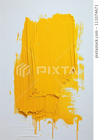 A vivid yellow paint stroke creates a striking rectangular shape on a white background, providing an ideal space for custom messages or text in ads, promotions, or artistic displays. Generative AI. A vivid yellow paint stroke creates a striking rectangular shape on a white background, providing an ideal space for custom messages or text in ads, promotions, or artistic displays. Generative AI. 111074671