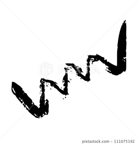 Scribble brush stroke charcoal curly line set illustation for background design 111075192