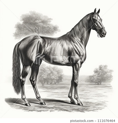 Akhal-Teke horse, engraving style, close-up portrait, black and white drawing, beautiful animal, favorite pet Akhal-Teke horse, engraving style, close-up portrait, black and white drawing, beautiful animal, favorite pet 111076464