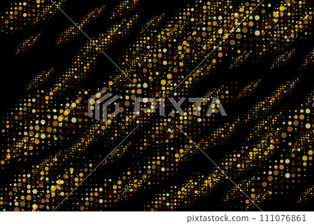 Golden halftone on a black background Poster design on a black background with golden halftone elements 111076861