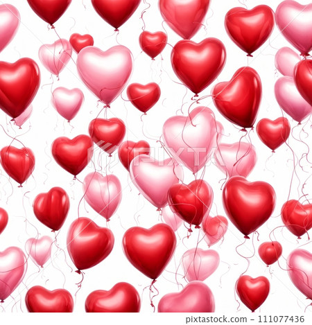 Heart shaped ballons isolated on white background 111077436
