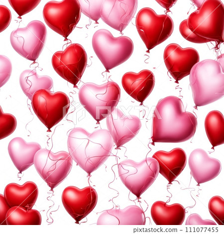Heart shaped ballons isolated on white background 111077455