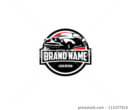 1949 mercury coupe logo. isolated on white background seen from the side. best for badges, emblems, concepts and the car industry. available in eps 10. 111077928