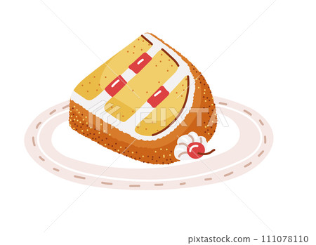 Frankfurter kranz crown sponge cake from germany.Vector illustration Frankfurter kranz crown sponge cake from germany.Vector illustration 111078110