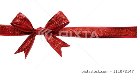Red gift bow isolated on white background Red gift bow isolated on white background 111078147