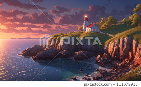 Sunset at the lighthouse Sunset at the lighthouse 111078915
