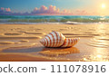 Beachscape: sun, sand and seashell 111078916