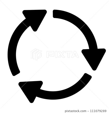 Recycle symbol icon. Recycle or recycling arrows icon. Vector recycle sign 111079289