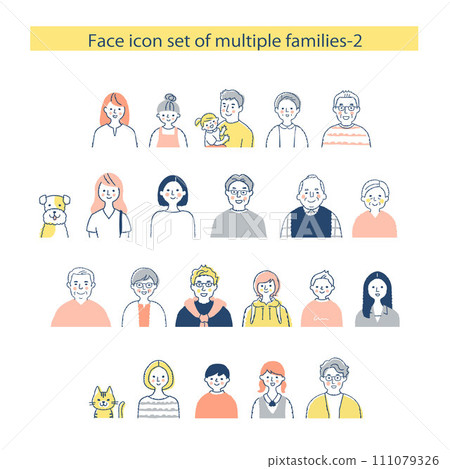 Various family icon set upper body 2 111079326