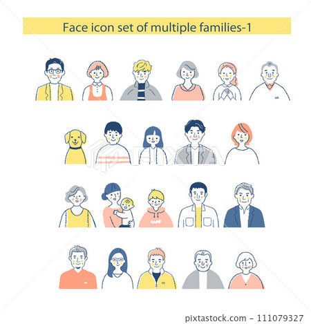 Various family icon set upper body 1 111079327