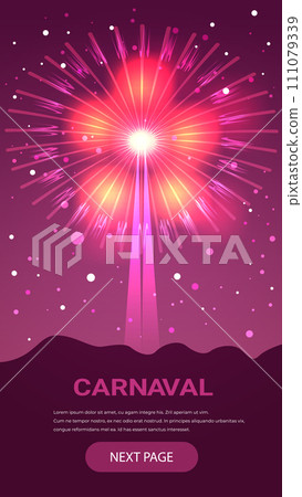 holiday fireworks festival celebration greeting invitation postcard culture and tradition carnival party concept popular event in Brazil holiday fireworks festival celebration greeting invitation postcard culture and tradition carnival party concept popular event in Brazil 111079339