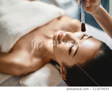 Woman receiving beauty treatment 2 AI generated image 111079547