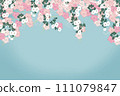 插畫素材：藍天櫻花-日式圖案背景 111079847