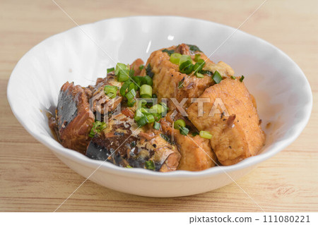 Boiled mackerel and tofu-age 111080221