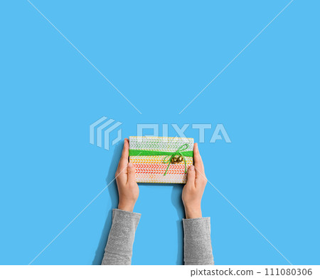 Person holding a gift box 111080306