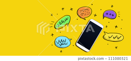 Speech bubbles and a smartphone 111080321