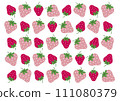 Strawberry and strawberry seamless pattern 111080379