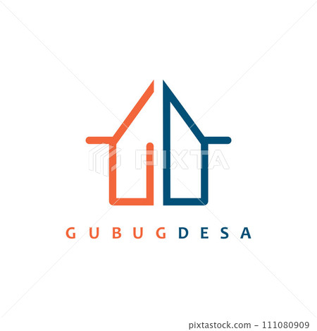 GD letter house icon vector concept design template 111080909