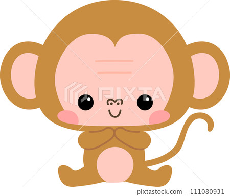 幼兒可愛的猴子人物插畫 111080931