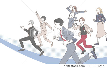 商務人士跳躍，引人注目。 111081244