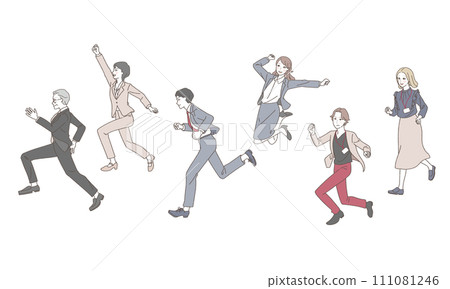 商界人士前進的插圖。 111081246