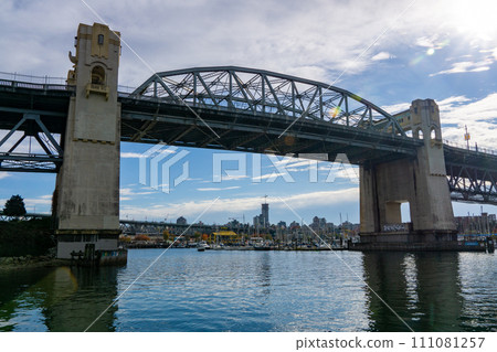 Urban landscape of Vancouver, Canada: Bridge over Granville Island 111081257
