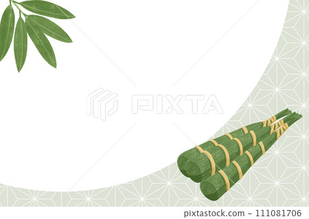 Chimaki、竹子和麻葉圖案框架 111081706