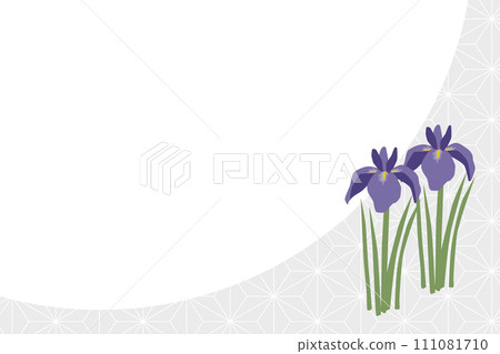 鳶尾花和麻葉圖案框架 鳶尾花和麻葉圖案框架 111081710