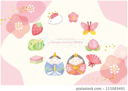 Cute Hinamatsuri material set 111083491