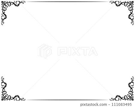 Luxurious black classical antique frame ~ top and bottom Luxurious black classical antique frame ~ top and bottom 111083495