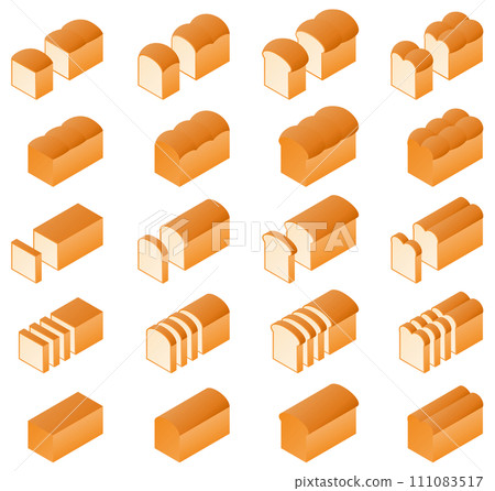 麵包和麵包的向量插圖集 111083517
