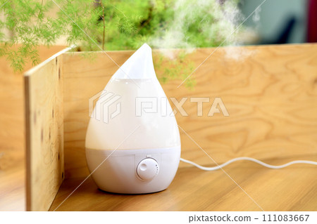 A humidifier that humidifies a room by emitting smoke (water vapor) indoors. 111083667