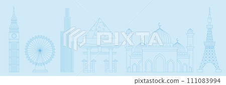 Line style world attractions Line style world attractions 111083994