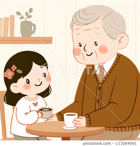 tea with grandchild tea with grandchild 111084091