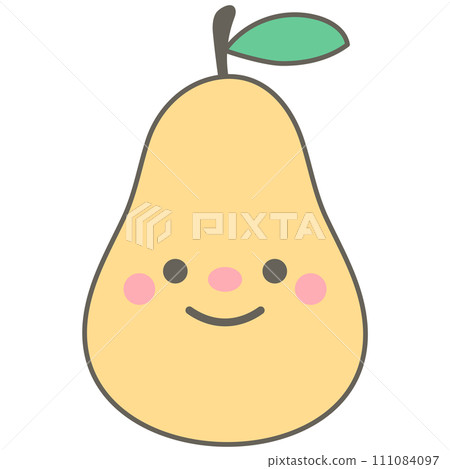 sweet autumn cute kawaii fruit golden pear 111084097