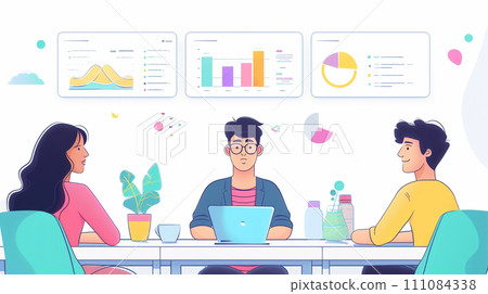 Business strategy meeting: Competitive analysis, market strategy discussion. Business strategy meeting: Competitive analysis, market strategy discussion. 111084338