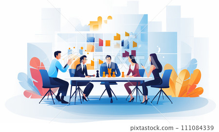 Business strategy meeting: Competitive analysis, market strategy discussion. Business strategy meeting: Competitive analysis, market strategy discussion. 111084339