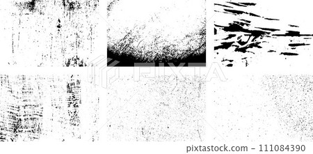 Black and white grunge. Distress overlay texture. Abstract surface dust and rough dirty wall background concept. Distress illustration simply place over object to create grunge effect. Vector EPS10. 111084390