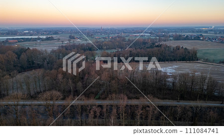 Crisp Dawn: Early Morning Over Rural Landscape Crisp Dawn: Early Morning Over Rural Landscape 111084741