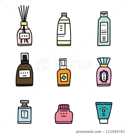 化妝品/室內風格容器各種插圖集 111084761