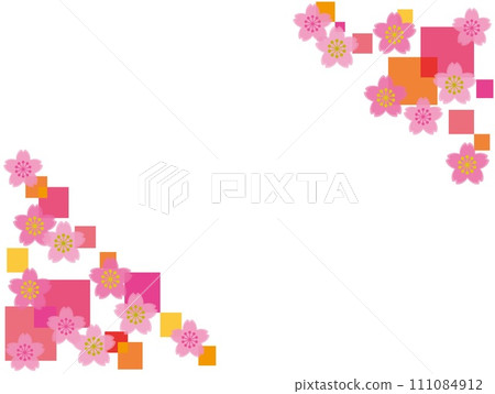 櫻花框架幾何圖案白色空間 111084912